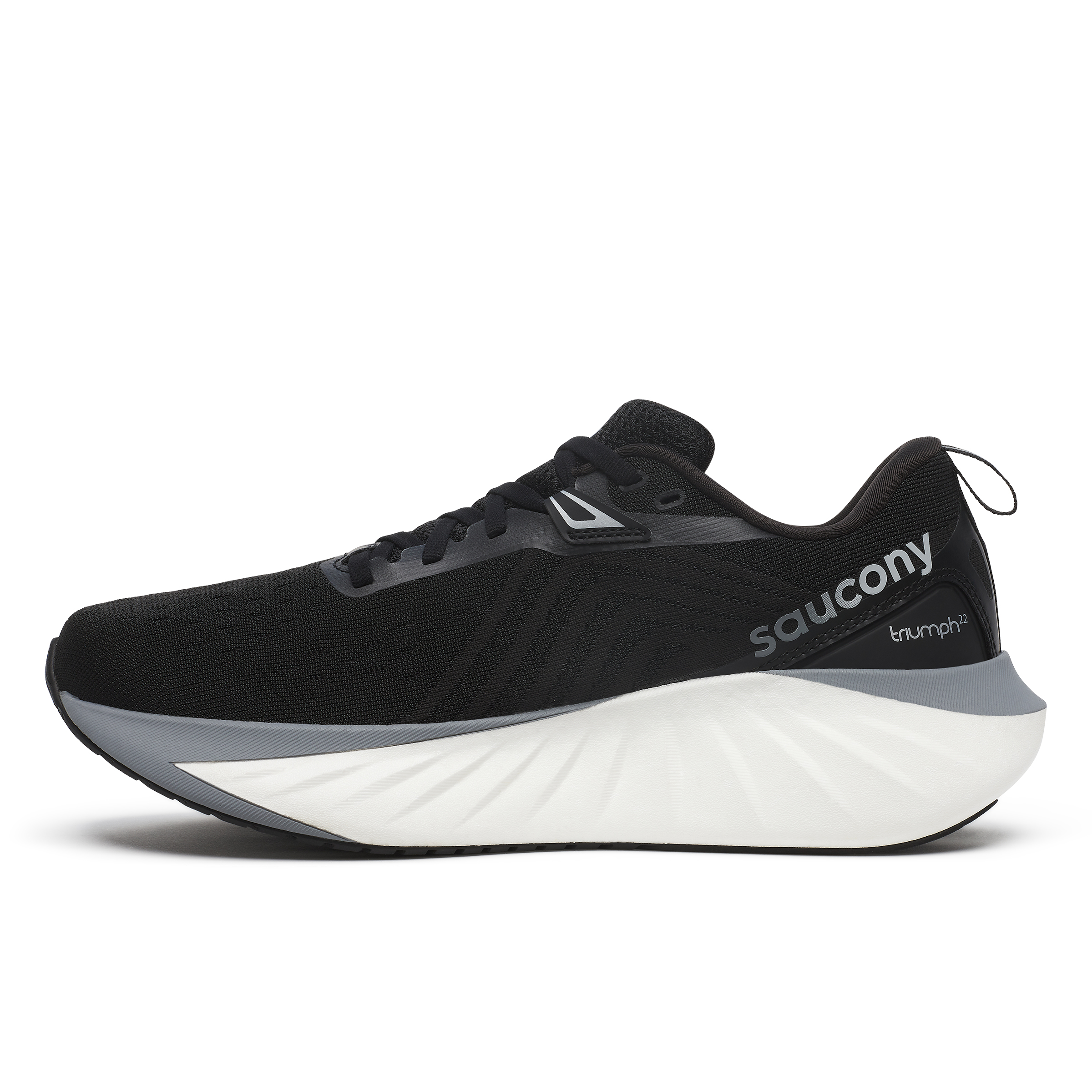 Size 11 Saucony Men\'s Triumph 22 Sneakers, Black/White Running Walking Gym SAUCONY Men main image 4